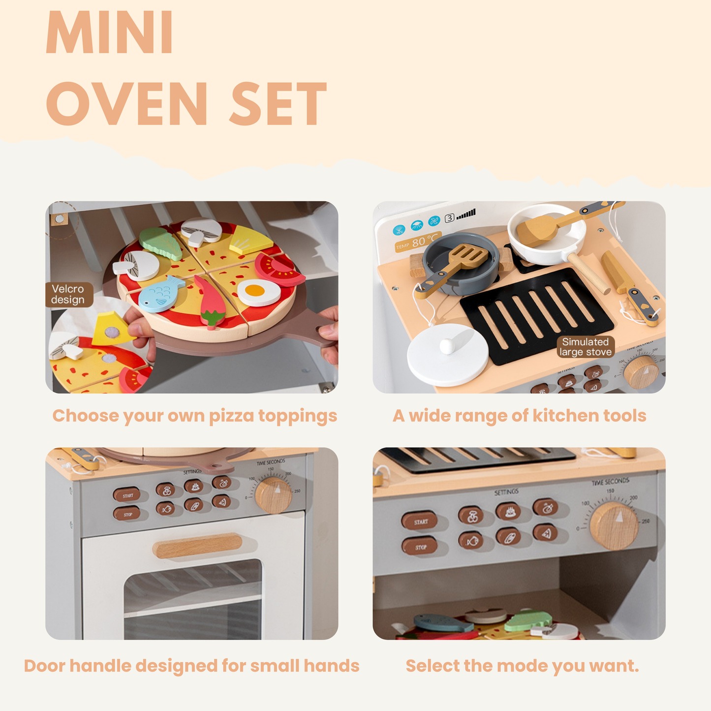 Wooden Mini Oven Set